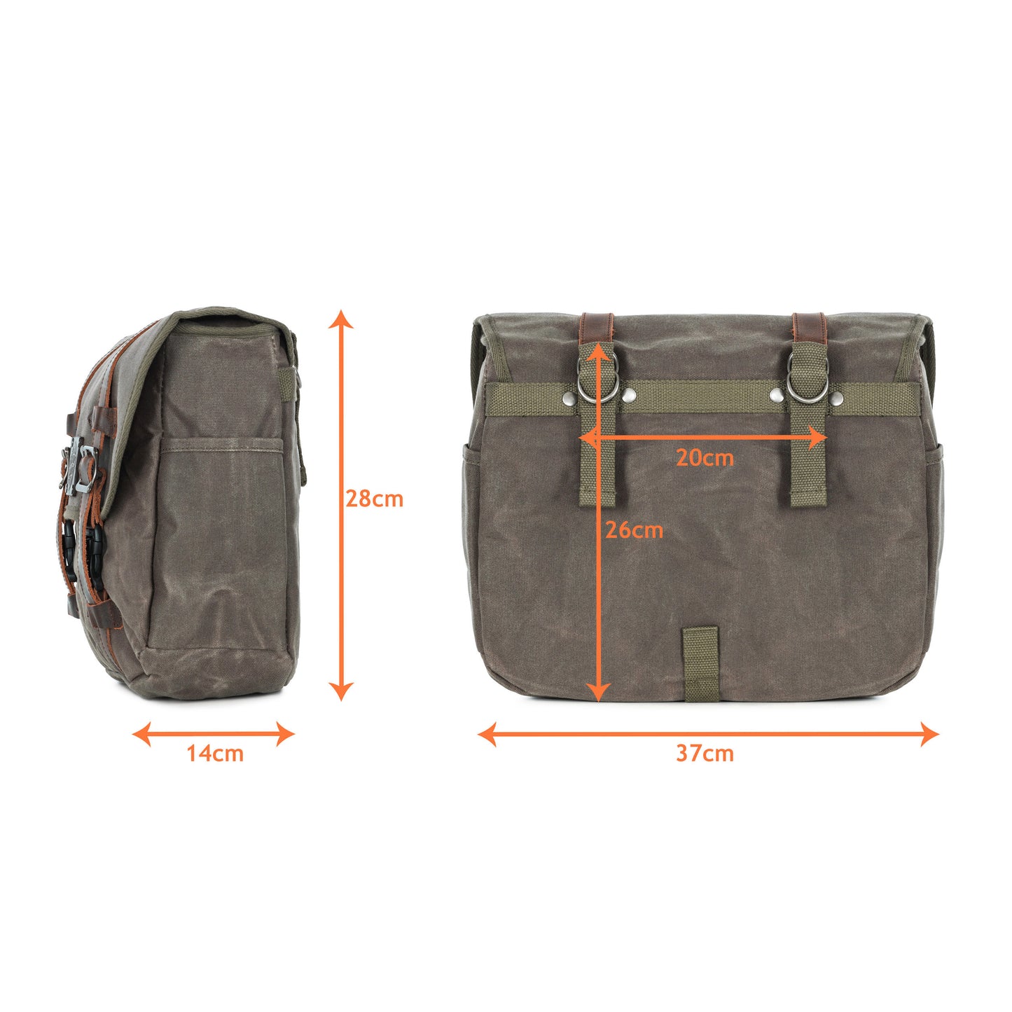 The Digley Motorcycle Pannier Bag 14L - Khaki