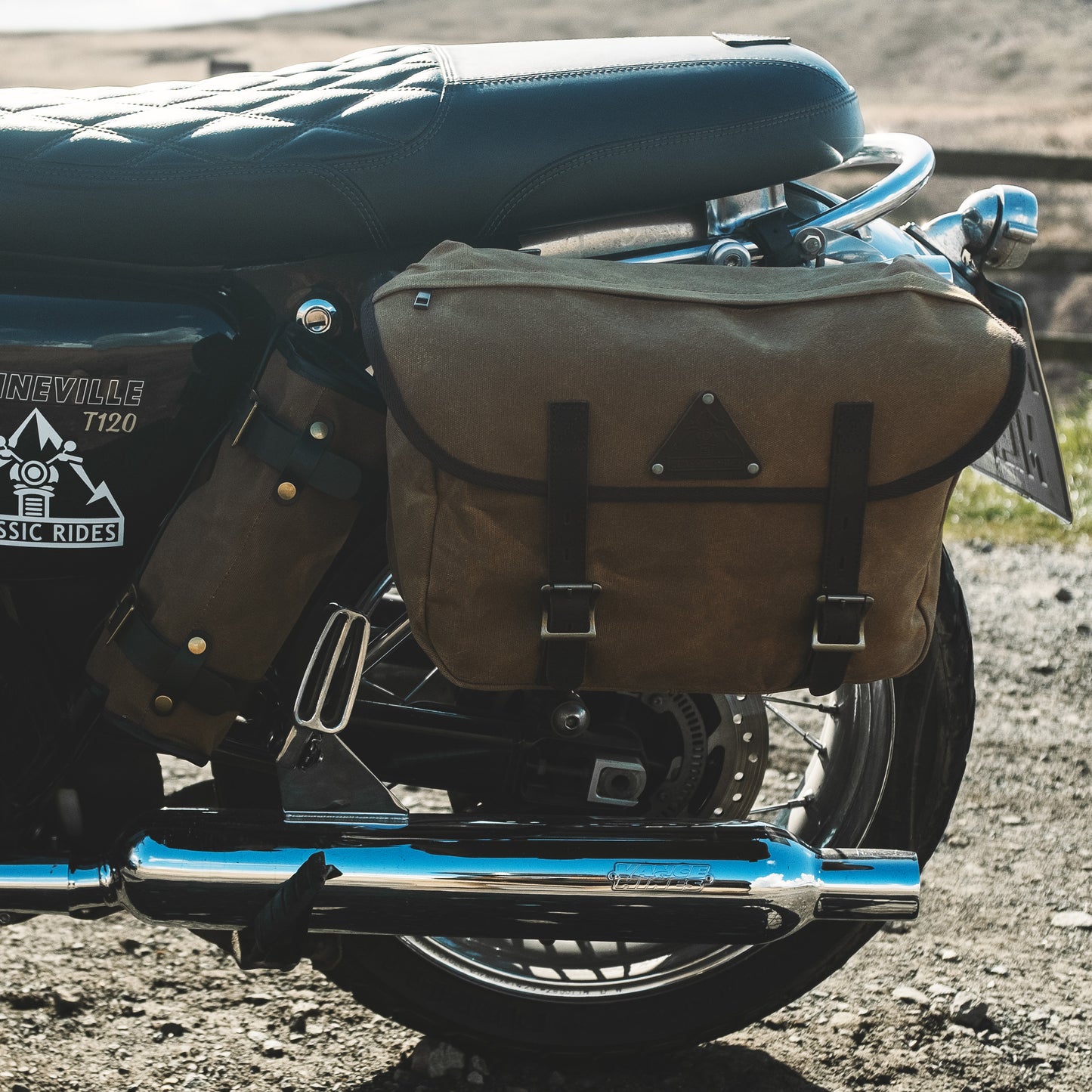 The Day Tripper Motorcycle Pannier Bag - Sand