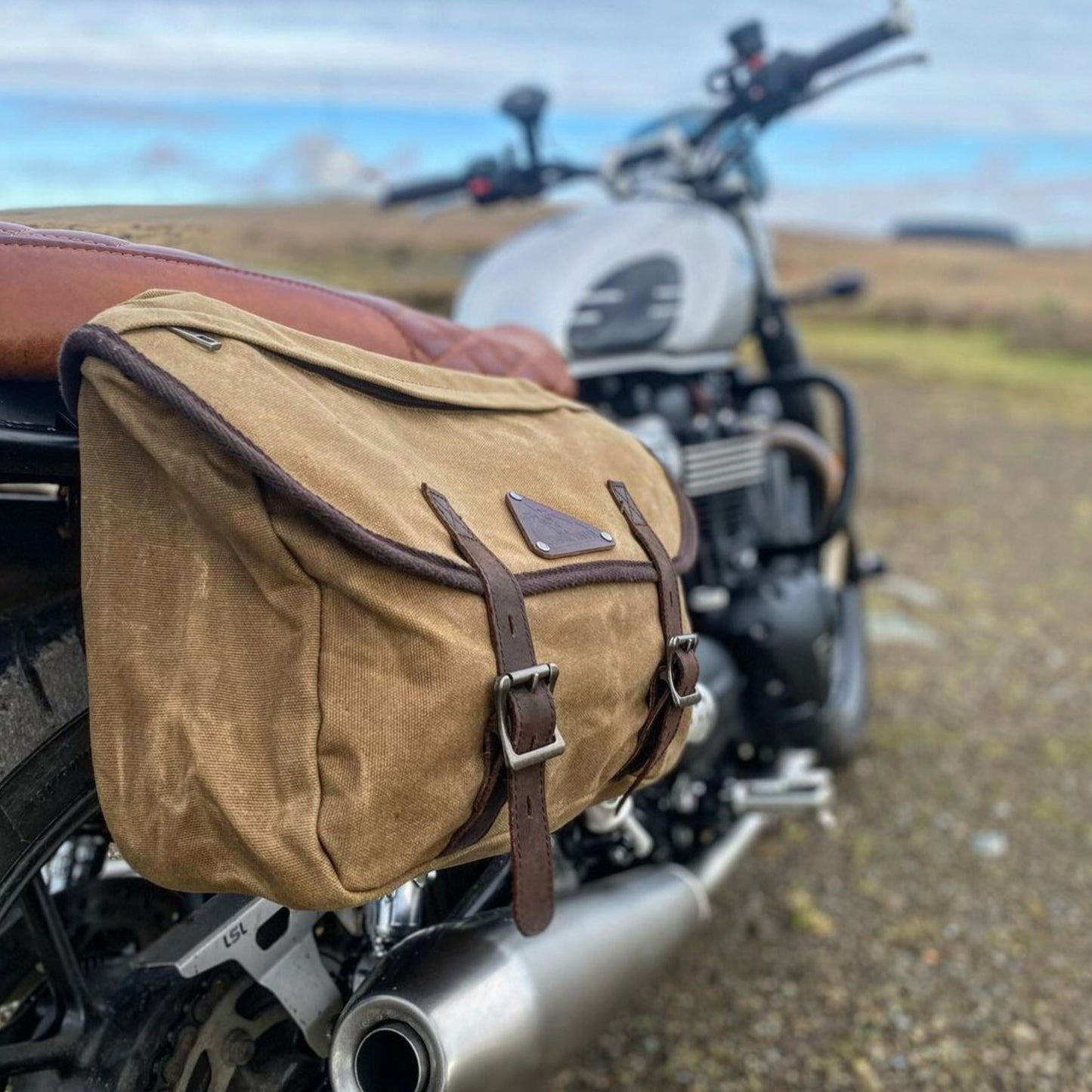 The Day Tripper Motorcycle Pannier Bag - Sand