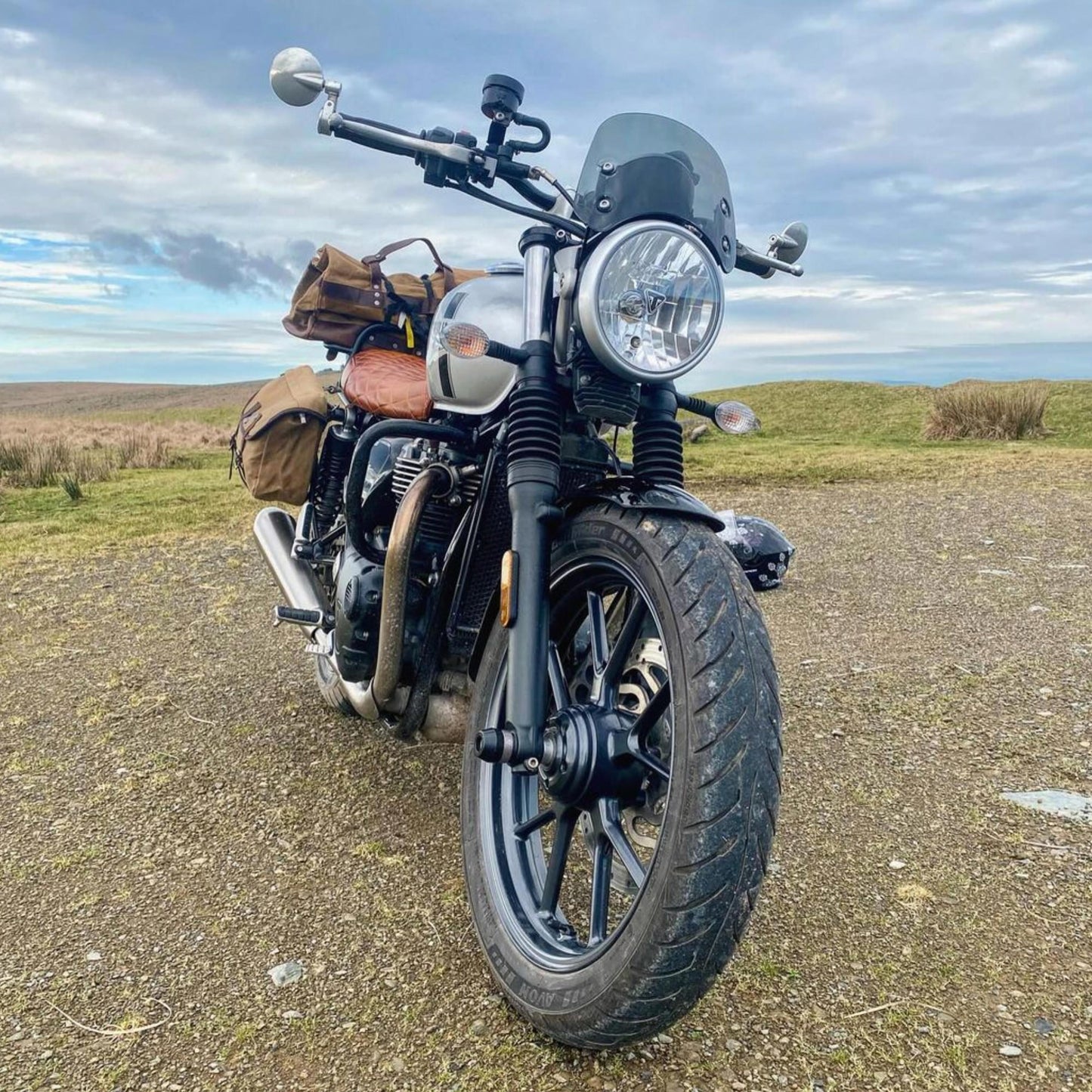 The Langsett Waxed Canvas Motorcycle Tail Bag - Sand