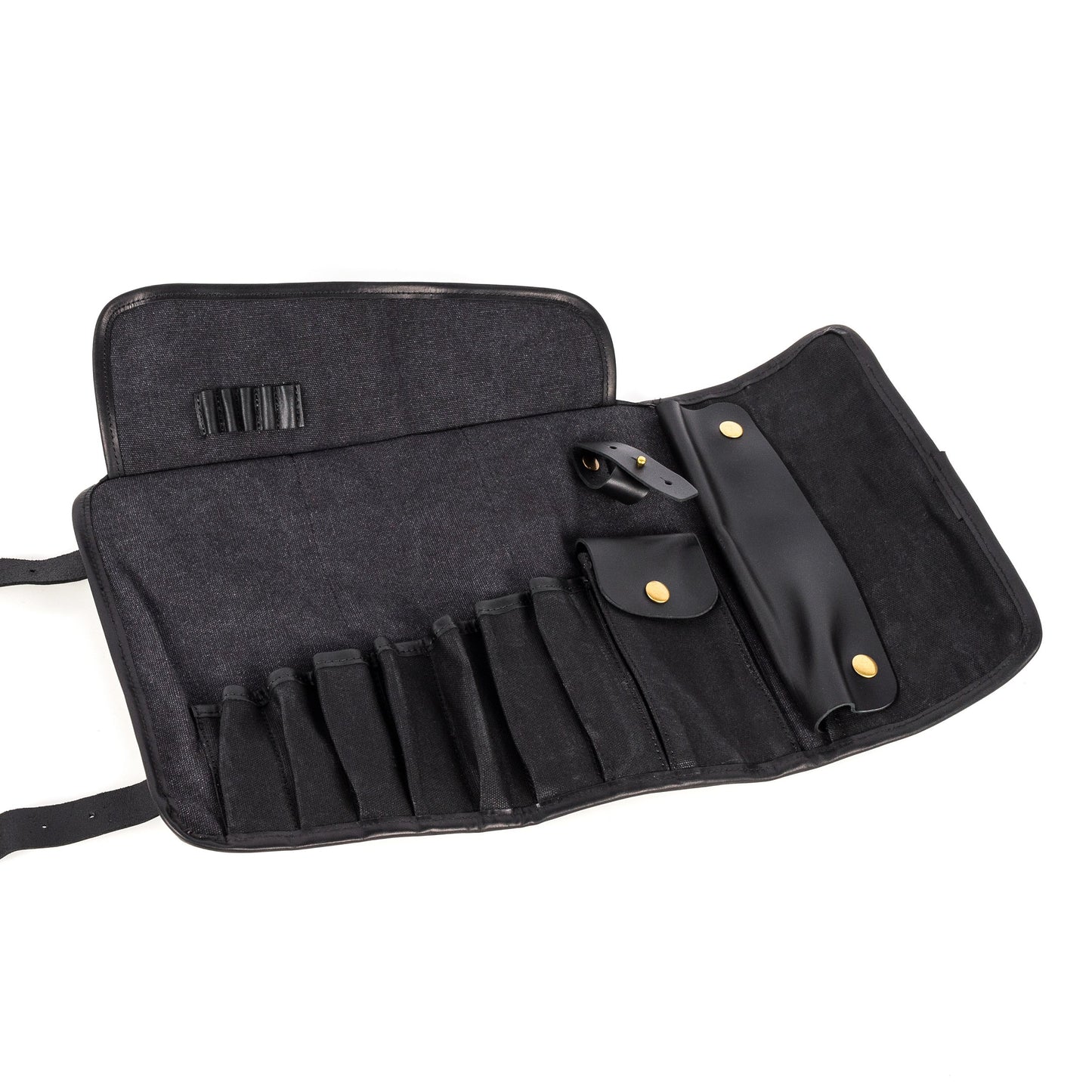 Waxed Canvas Tool Roll - Black