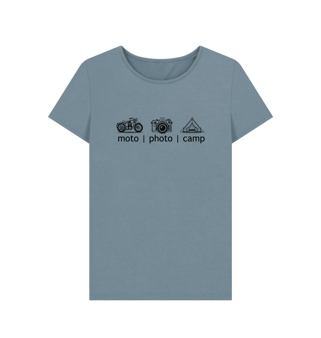 Stone Blue Printed T-shirt Front