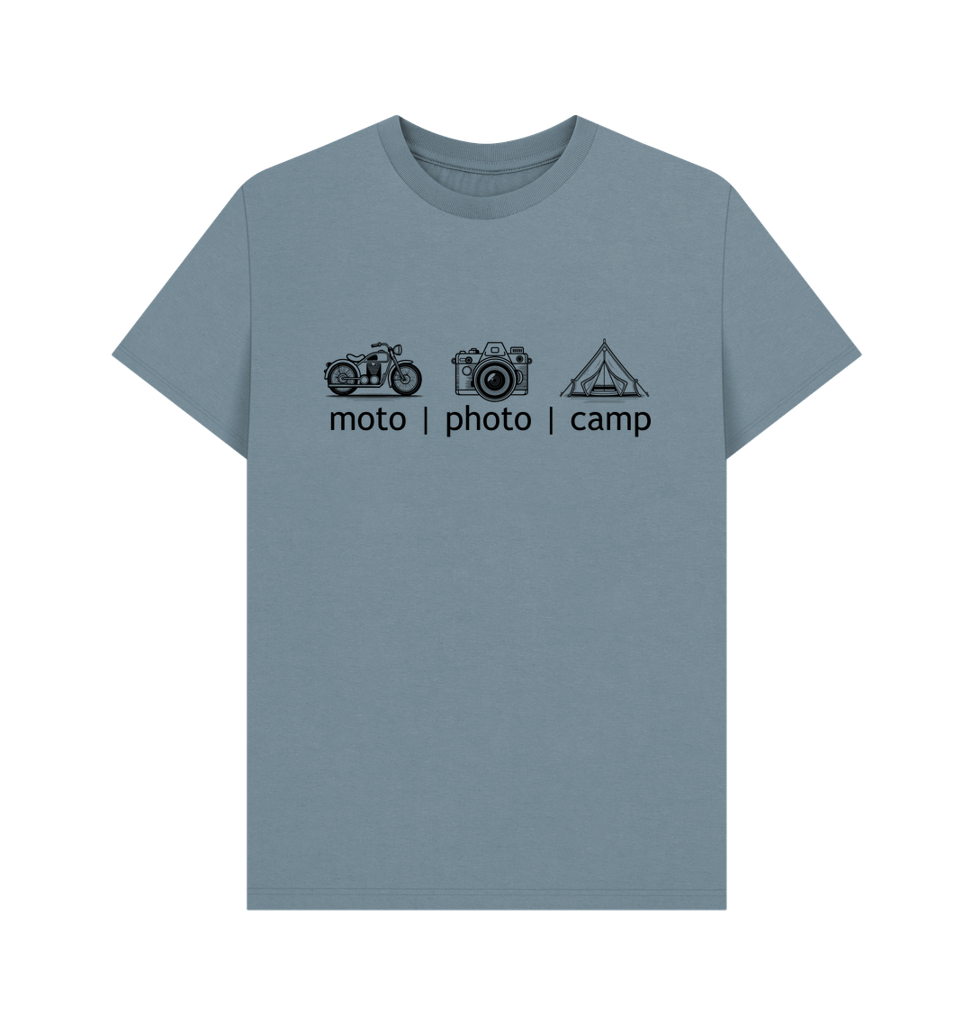 Stone Blue Printed T-shirt Front