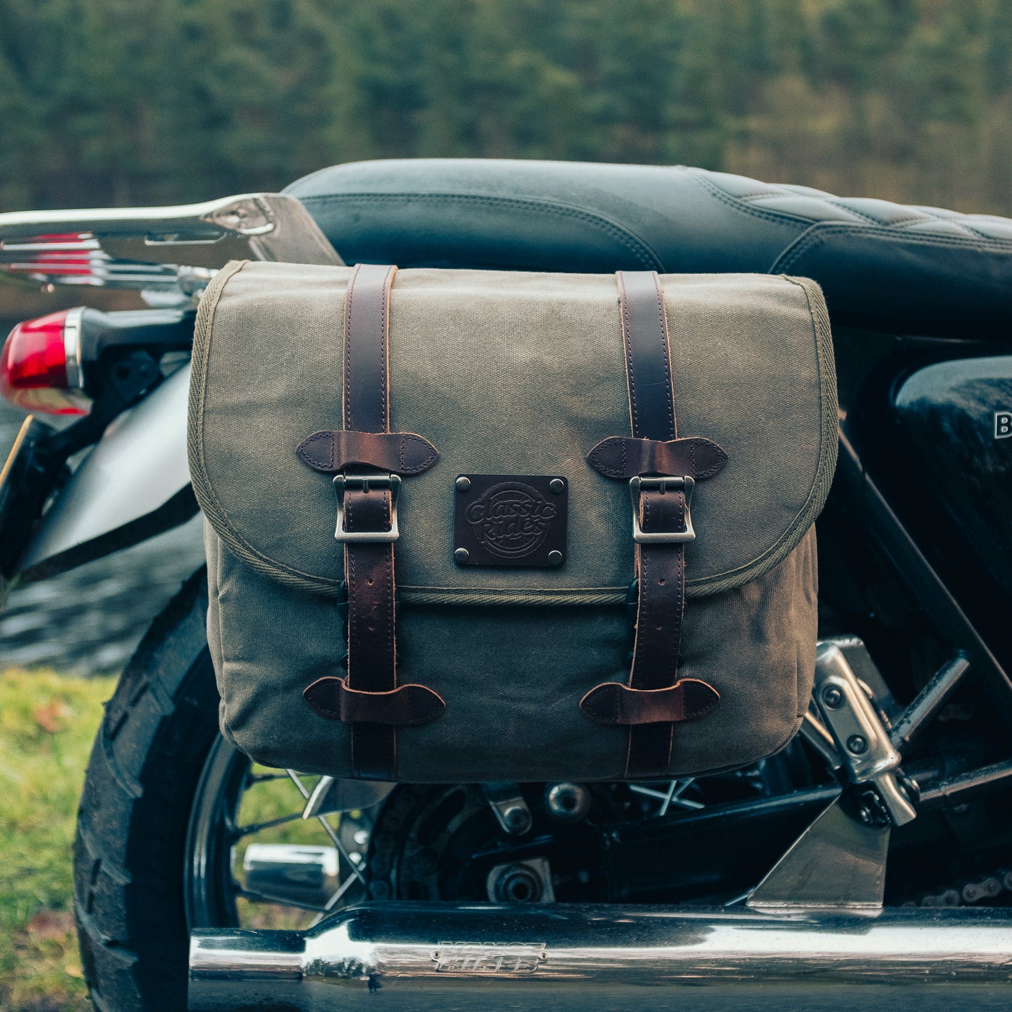 The Digley Motorcycle Pannier Bag - Khaki