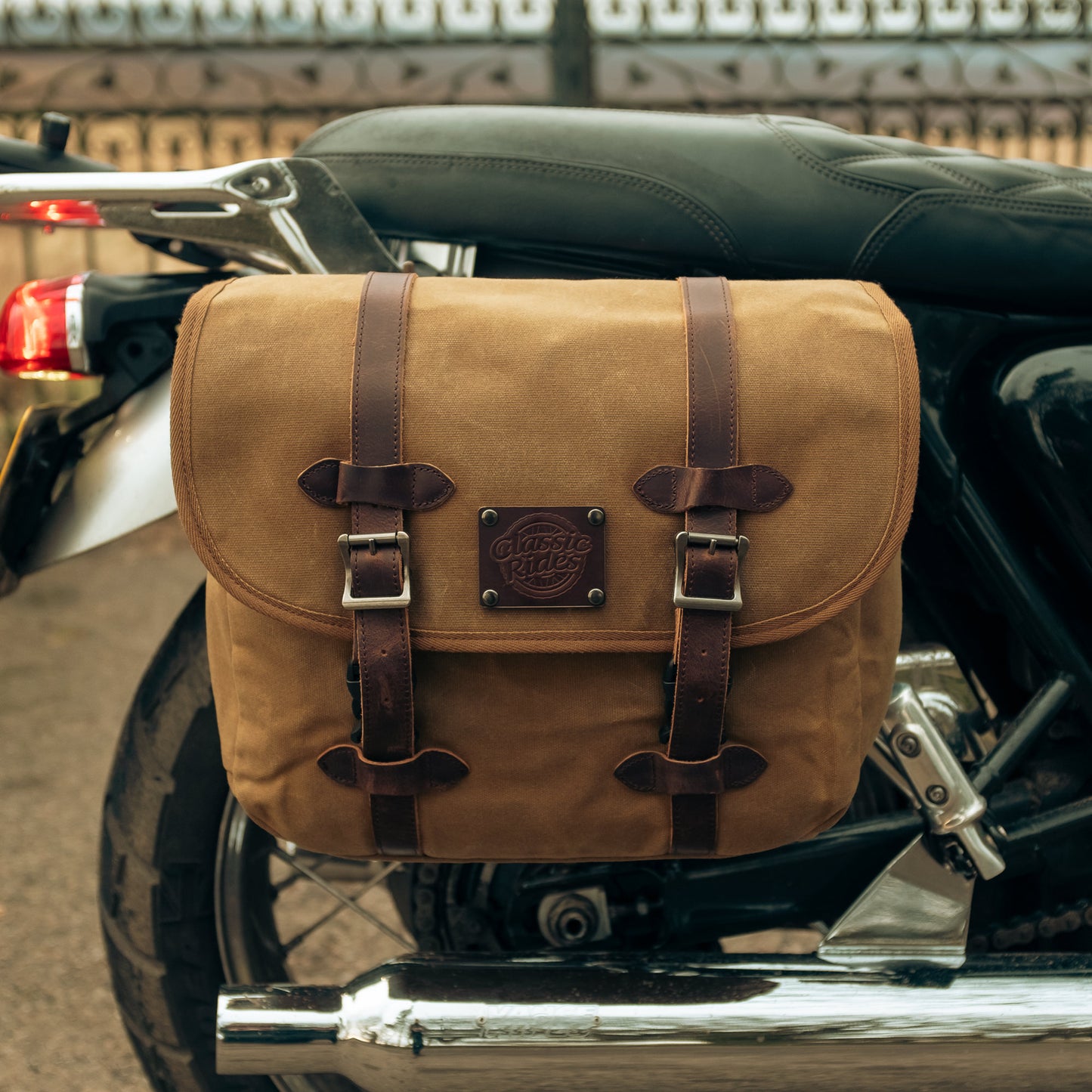 The Digley Motorcycle Pannier Bag - Sand