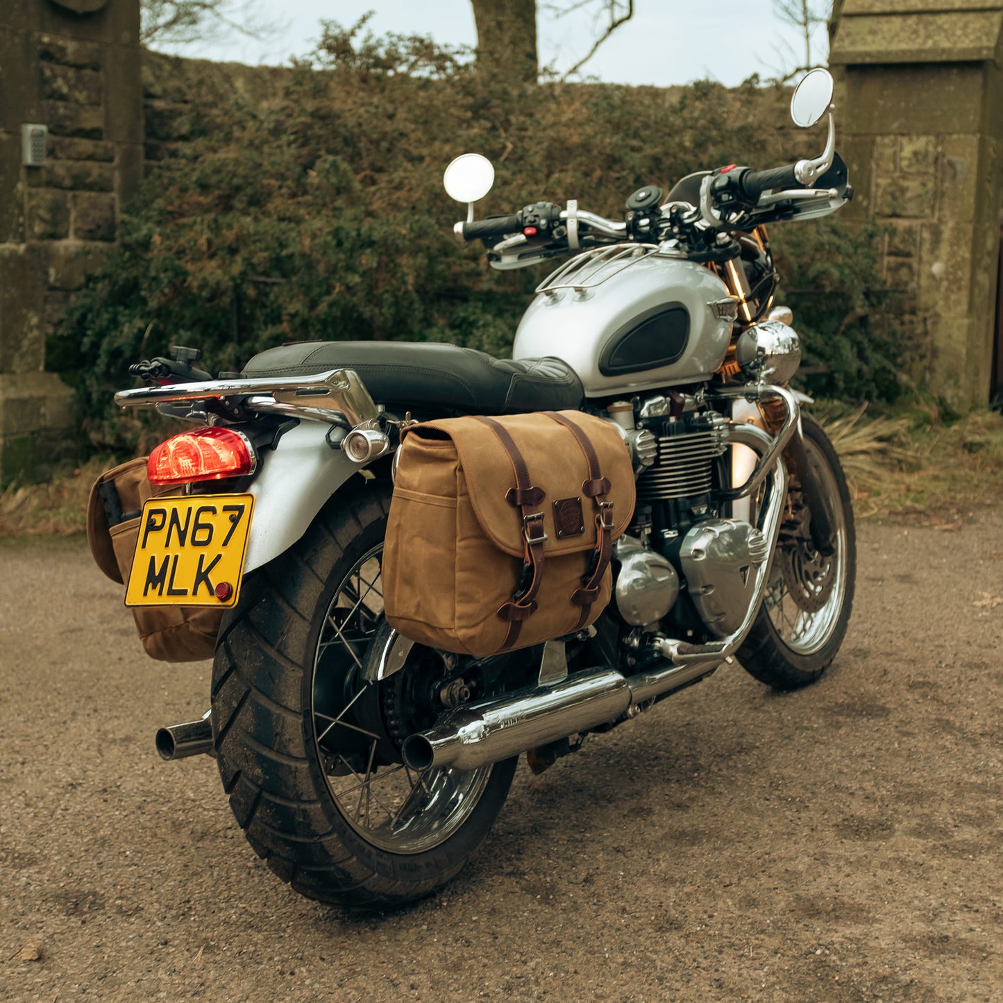 The Digley Motorcycle Pannier Bag - Sand