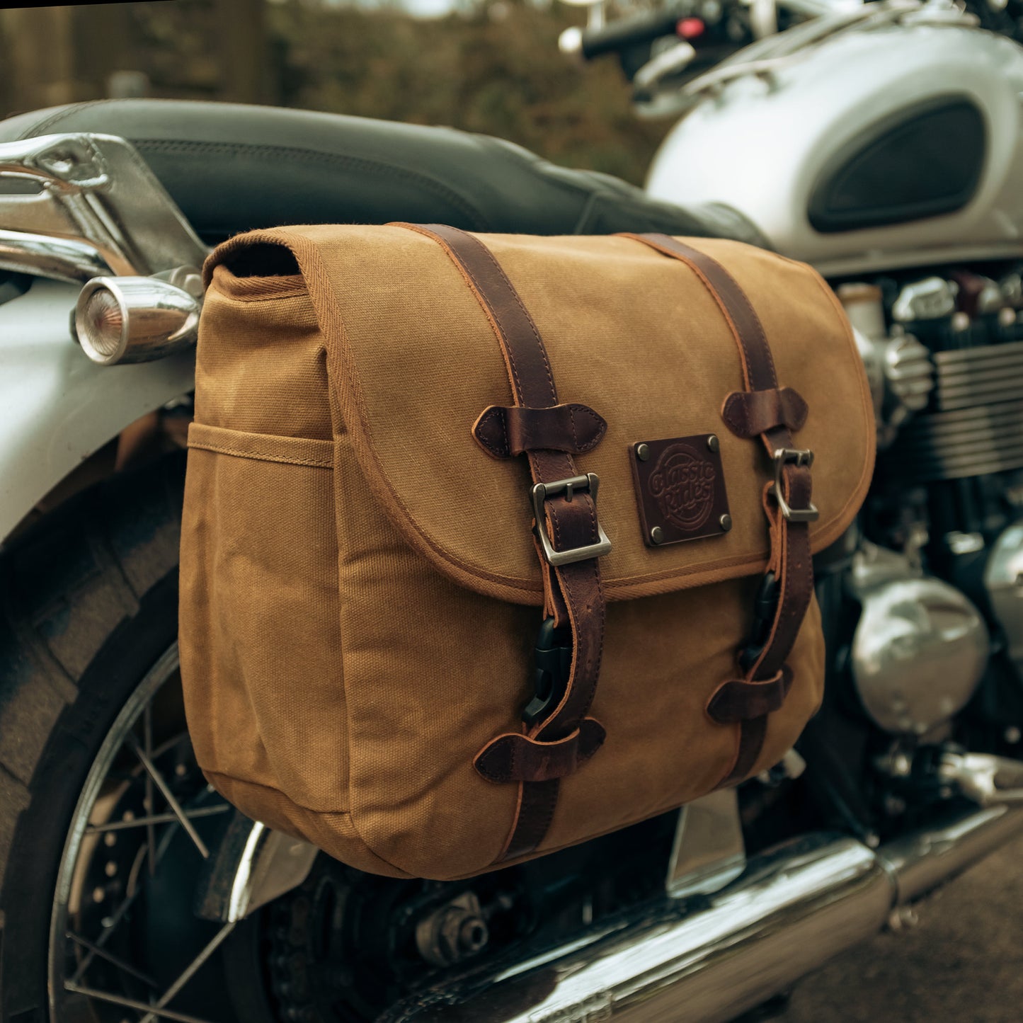 The Digley Motorcycle Pannier Bag - Sand