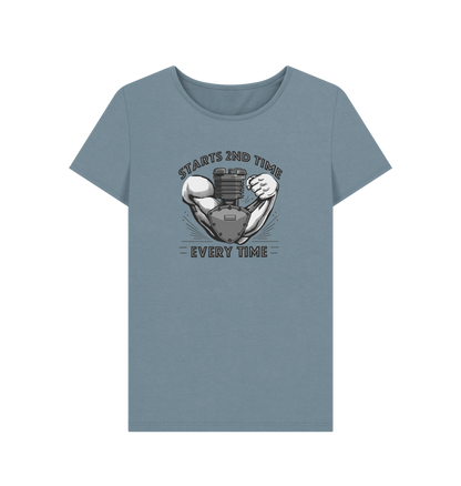 Stone Blue Printed T-shirt Front