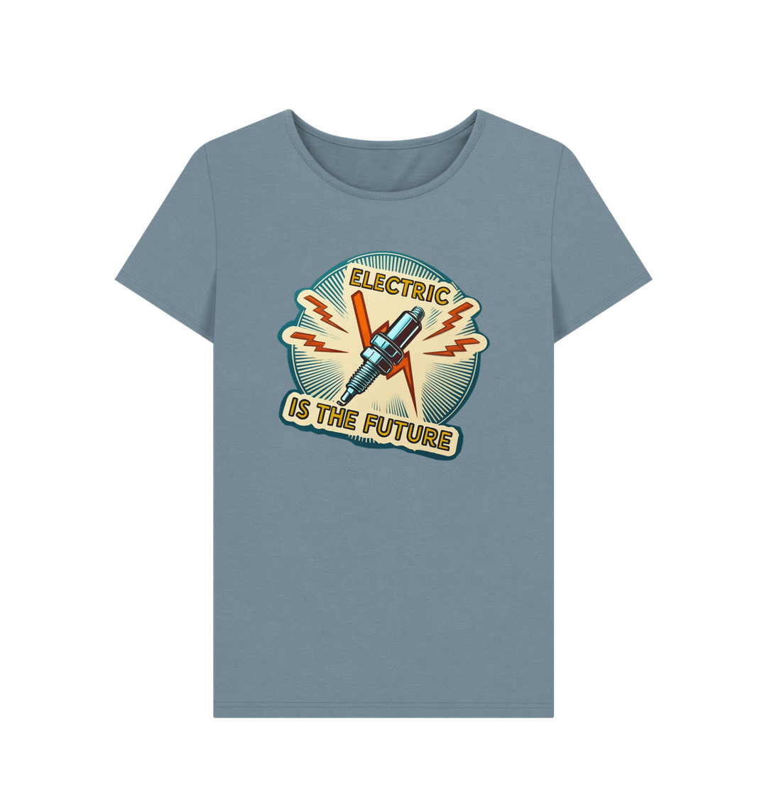 Stone Blue Printed T-shirt Front