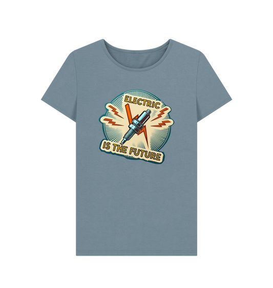 Stone Blue Printed T-shirt Front